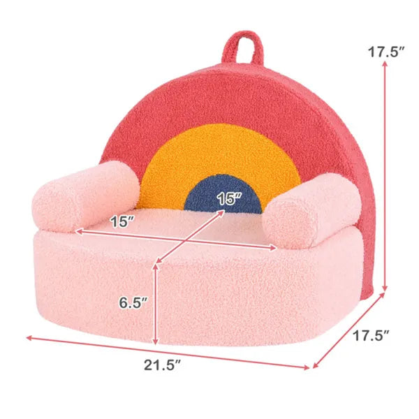 Red Kids Sofa Soft Teddy Fleece Foam Couch f5c3f2155c2e74de2ee0bc94ec5eca31