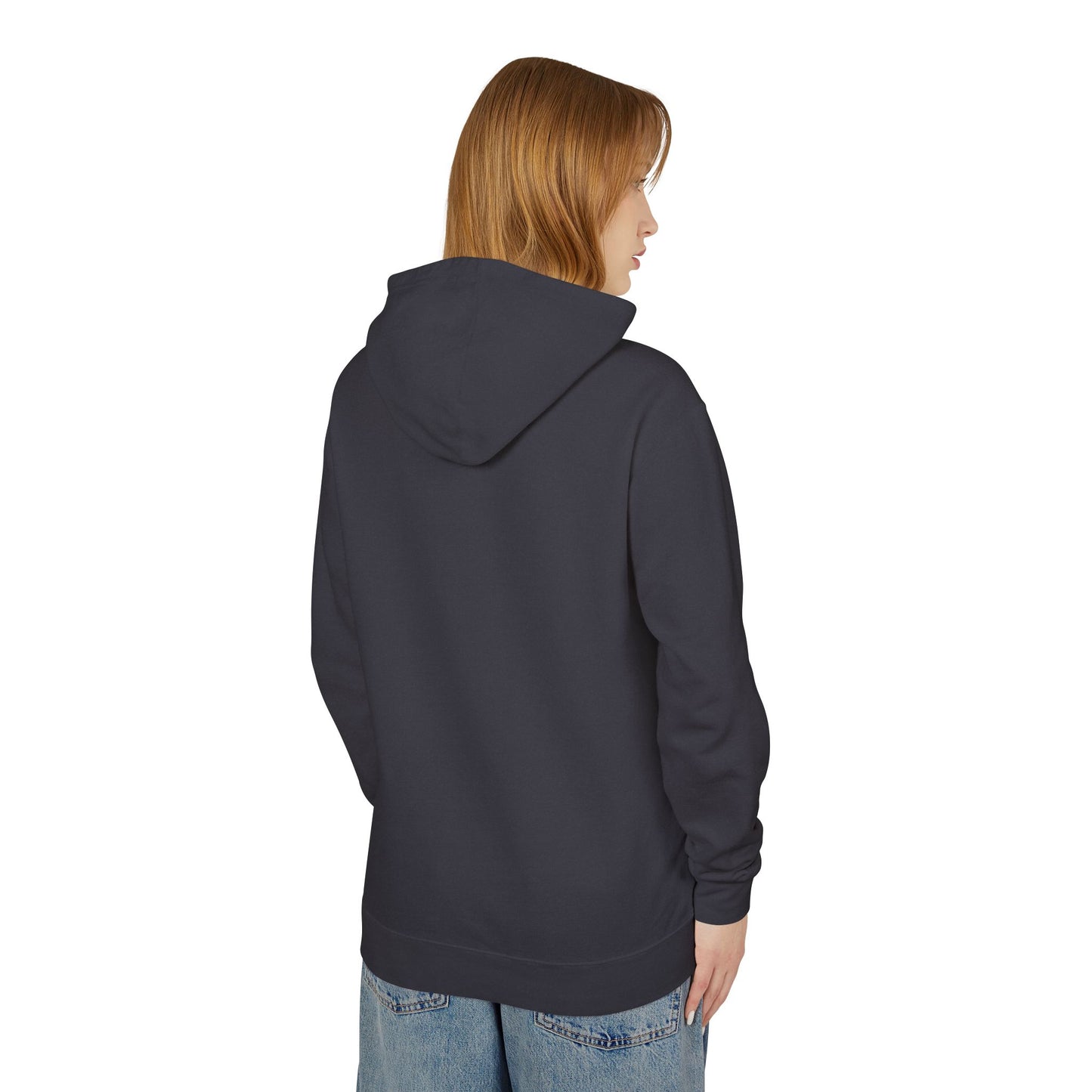 Lightweight Dove-in-Wreath Hoodie — Charcoal Comfort