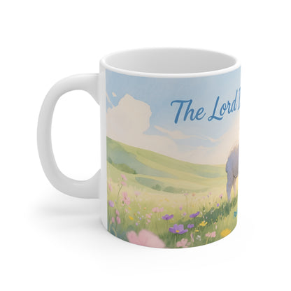 Psalm 23 Lamb 11oz Mug — Meadow Morning Faith Coffee Cup