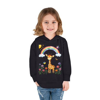 Toddler Hoodie — Giraffe Rainbow Floral Pullover