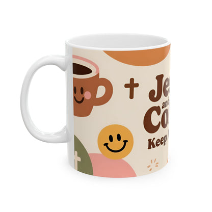 Jesus and Coffee Keep Me Going Mug | Christian Coffee Cup