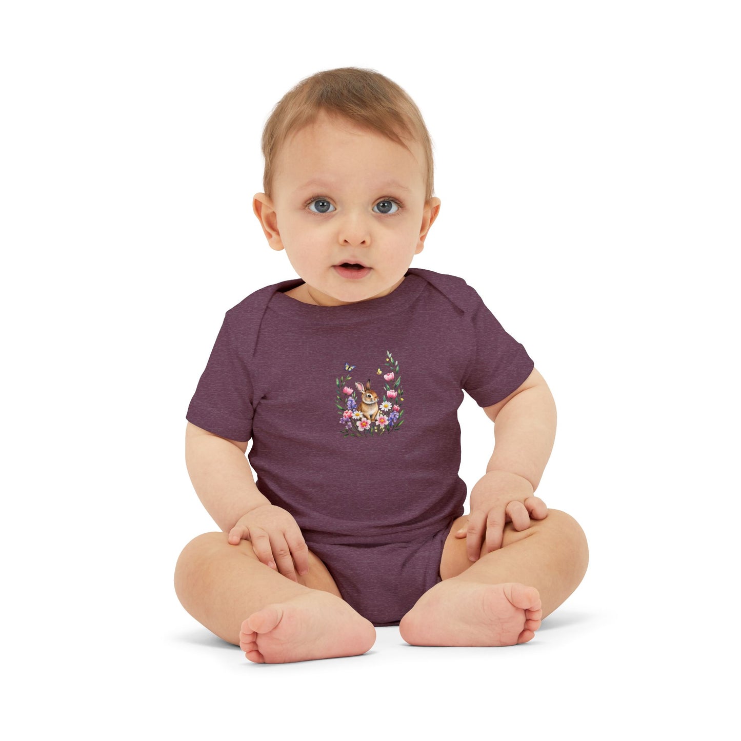 Floral Bunny Infant One-Piece Bodysuit