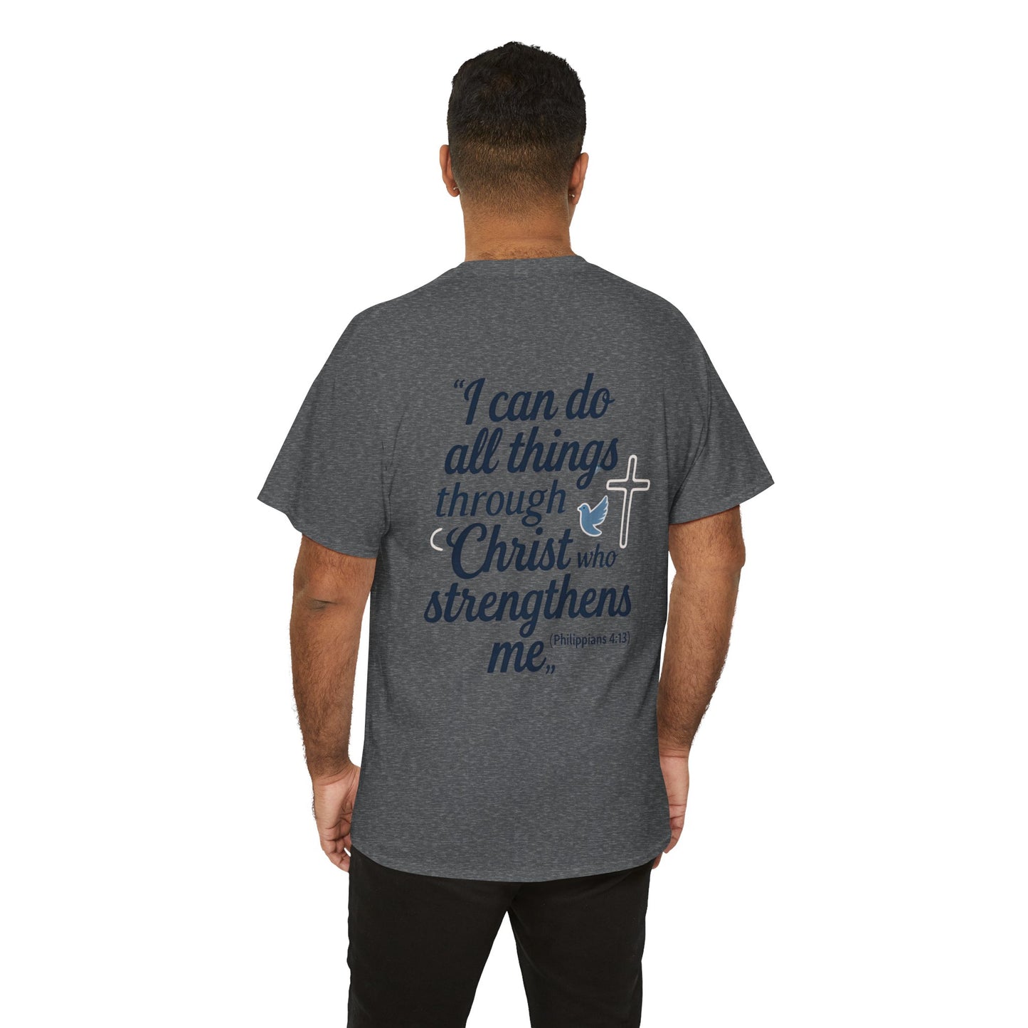 Inspirational Christian T-Shirt - "I Can Do All Things Through Christ" Bible Verse Tee