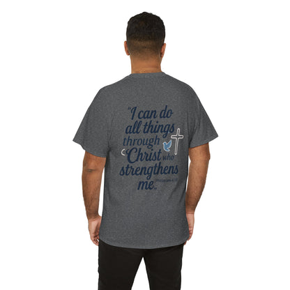 Inspirational Christian T-Shirt - "I Can Do All Things Through Christ" Bible Verse Tee