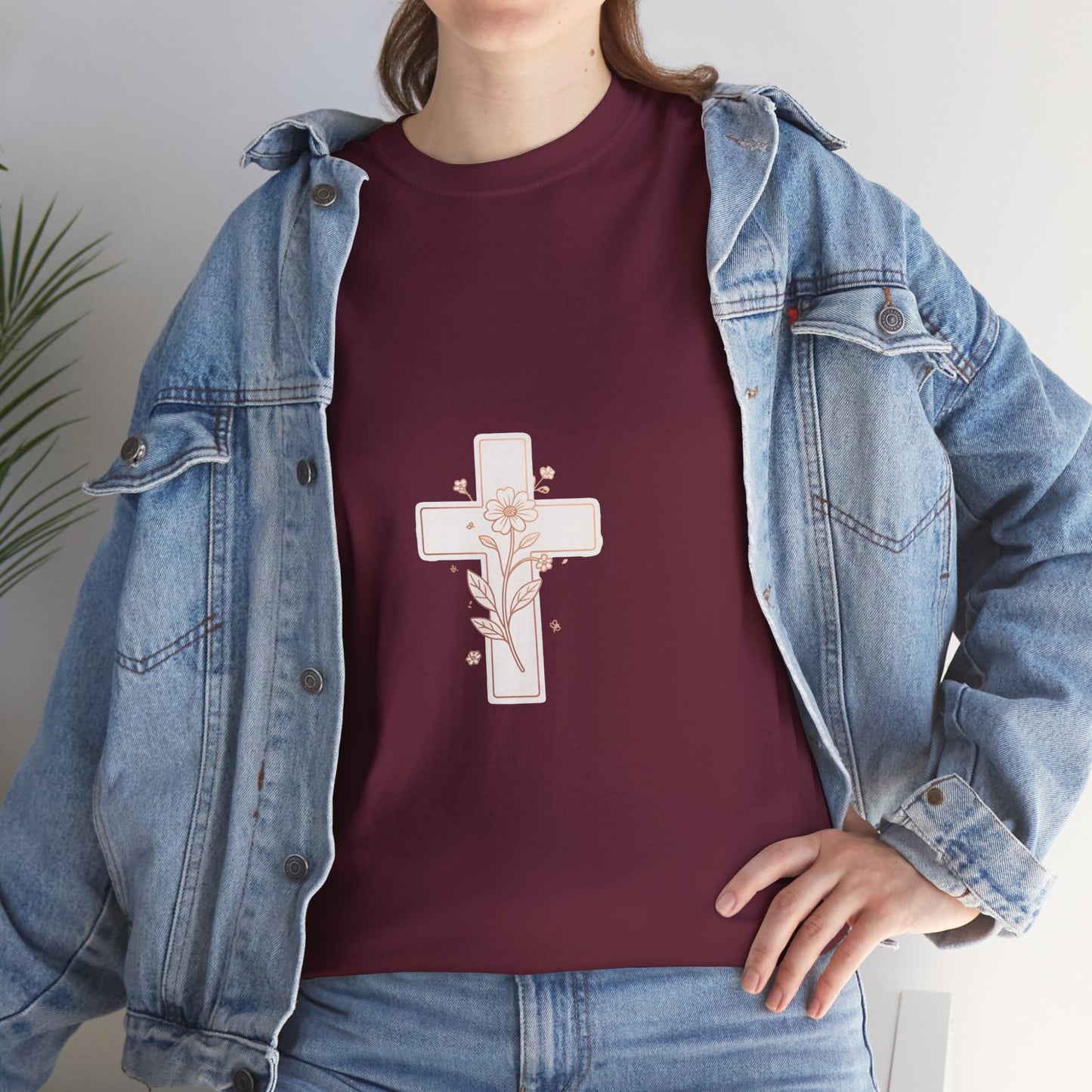 Floral Cross Tee — Delicate Bloom Christian T-Shirt | Meaningful gifts for teens and adults