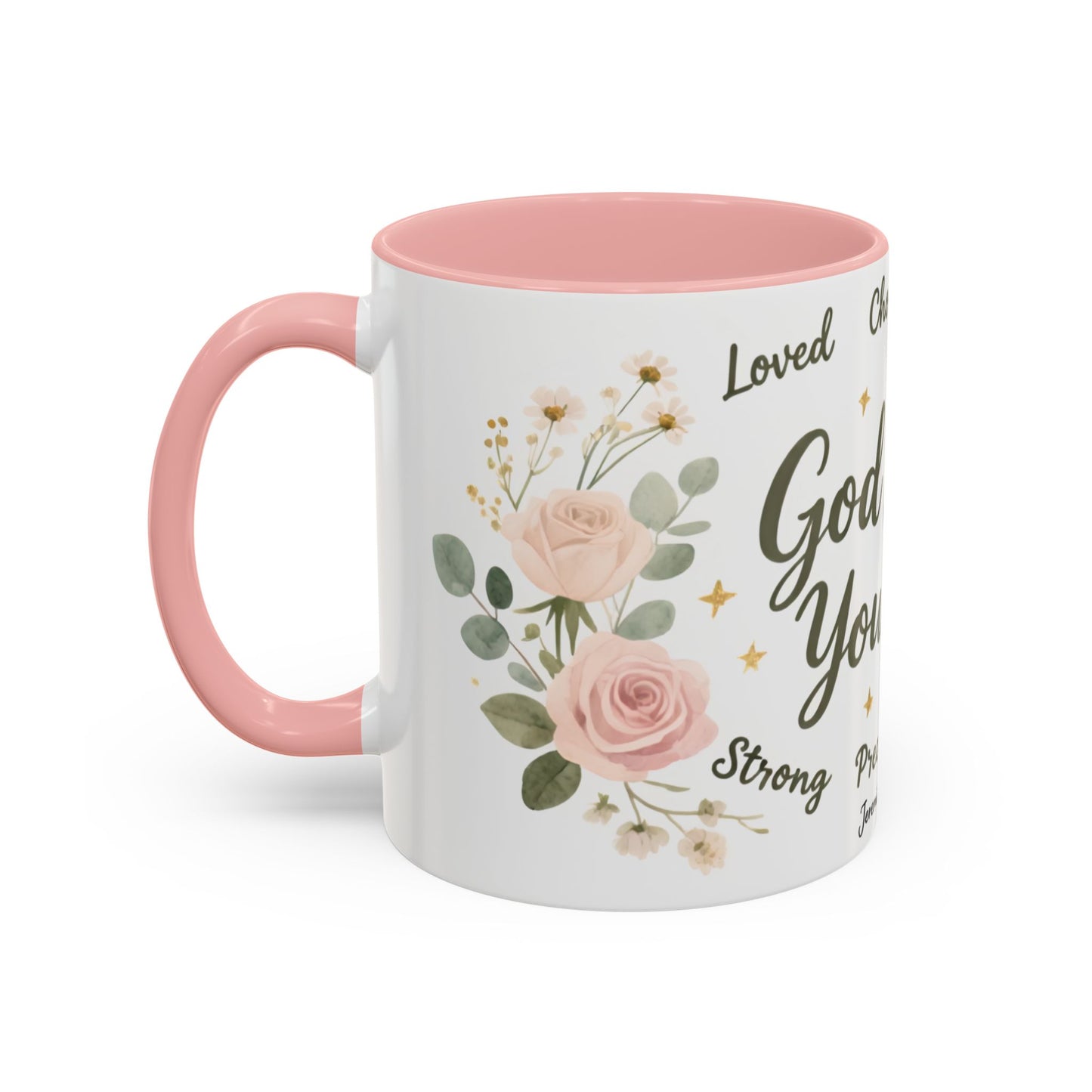Christian Coffee Mug - "God Says You Are" Floral Inspirational Mug (11/15oz)