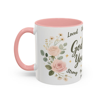Christian Coffee Mug - "God Says You Are" Floral Inspirational Mug (11/15oz)