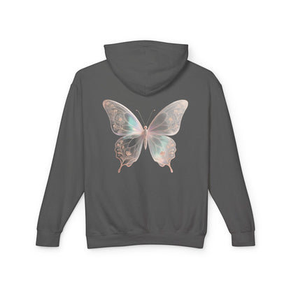 Butterfly Personalized Hoodie — Pastel Floral Butterfly Lightweight Hoodie