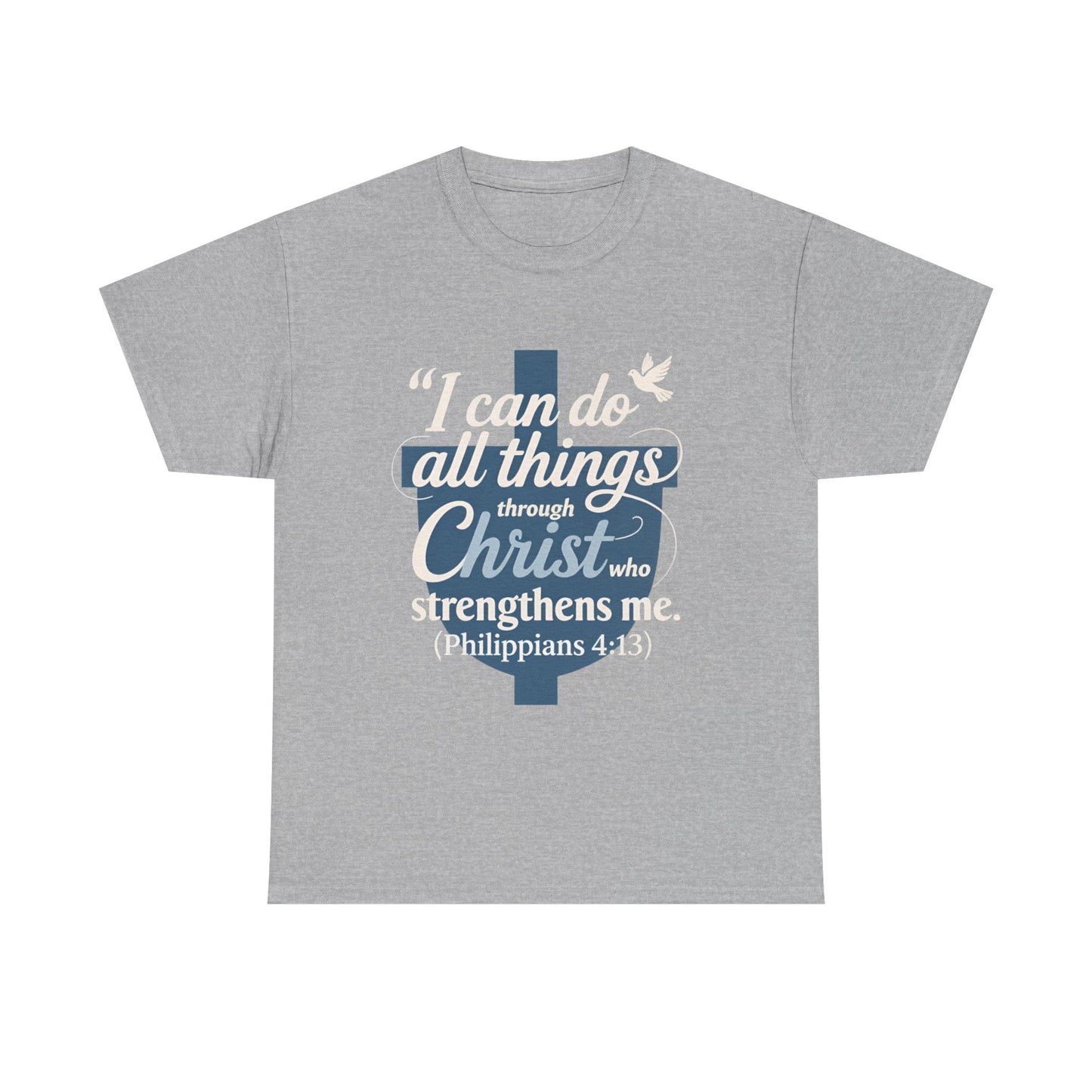 Philippians 4:13 Cotton Tee — "I Can Do All Things" Christian Prayer T-Shirt
