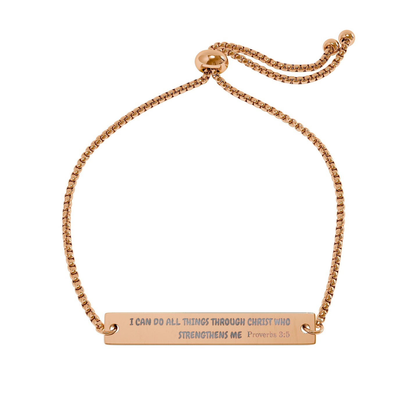 Engravable Adjustable Bar Bracelet — Personalized Nameplate Bracelet (Gold/Rose Gold)