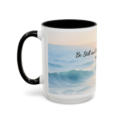 Psalm 46:10 Ocean Coffee Mug – "Be Still and Know That I Am God" Inspirational Ceramic