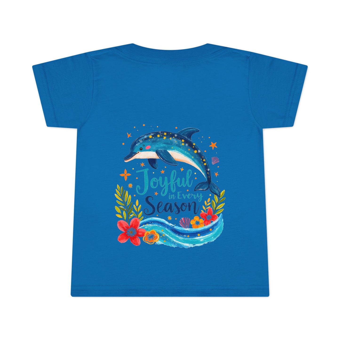 Joyful Sea Season Toddler T-Shirt — Dolphin Floral Kids Tee
