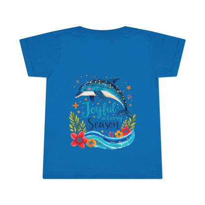 Joyful Sea Season Toddler T-Shirt — Dolphin Floral Kids Tee