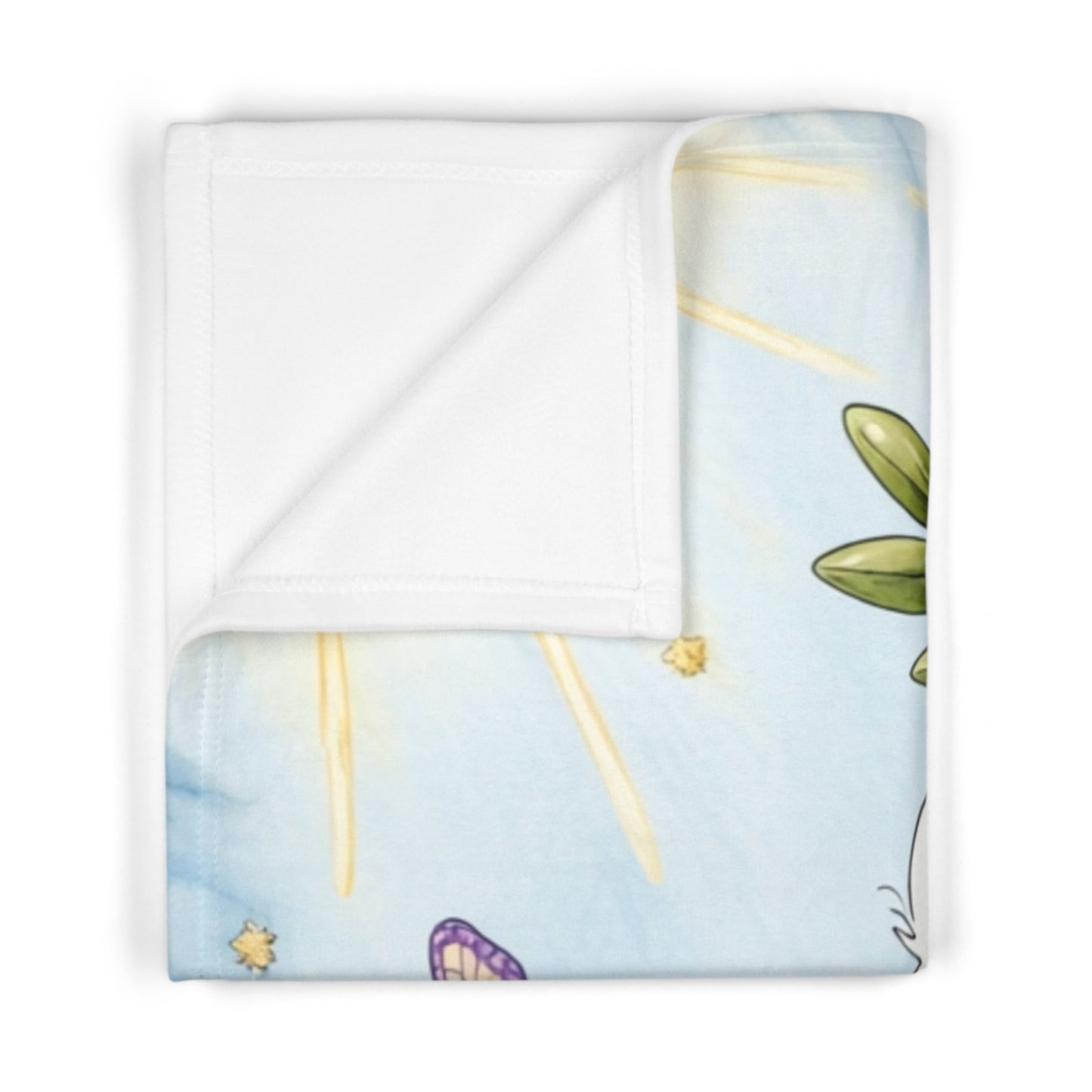 Baby Fleece Blanket — Dove & Flowers Nursery Throw (Soft, Pastel Baby Shower Gift)