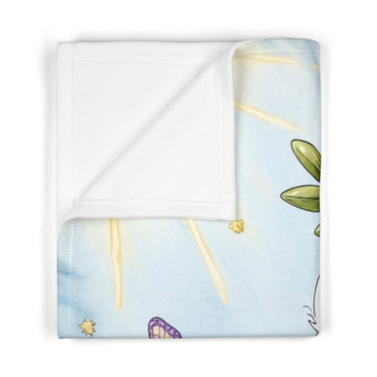 Baby Fleece Blanket — Dove & Flowers Nursery Throw (Soft, Pastel Baby Shower Gift)