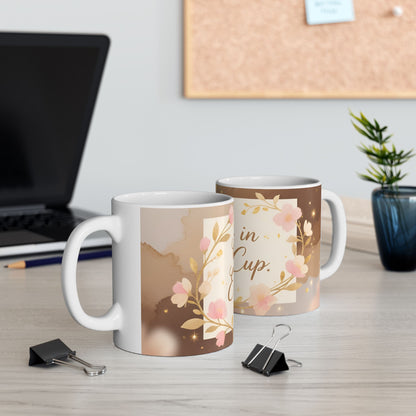 Grace in Every Cup Mug | Floral Script Ceramic Coffee Tea Cup
