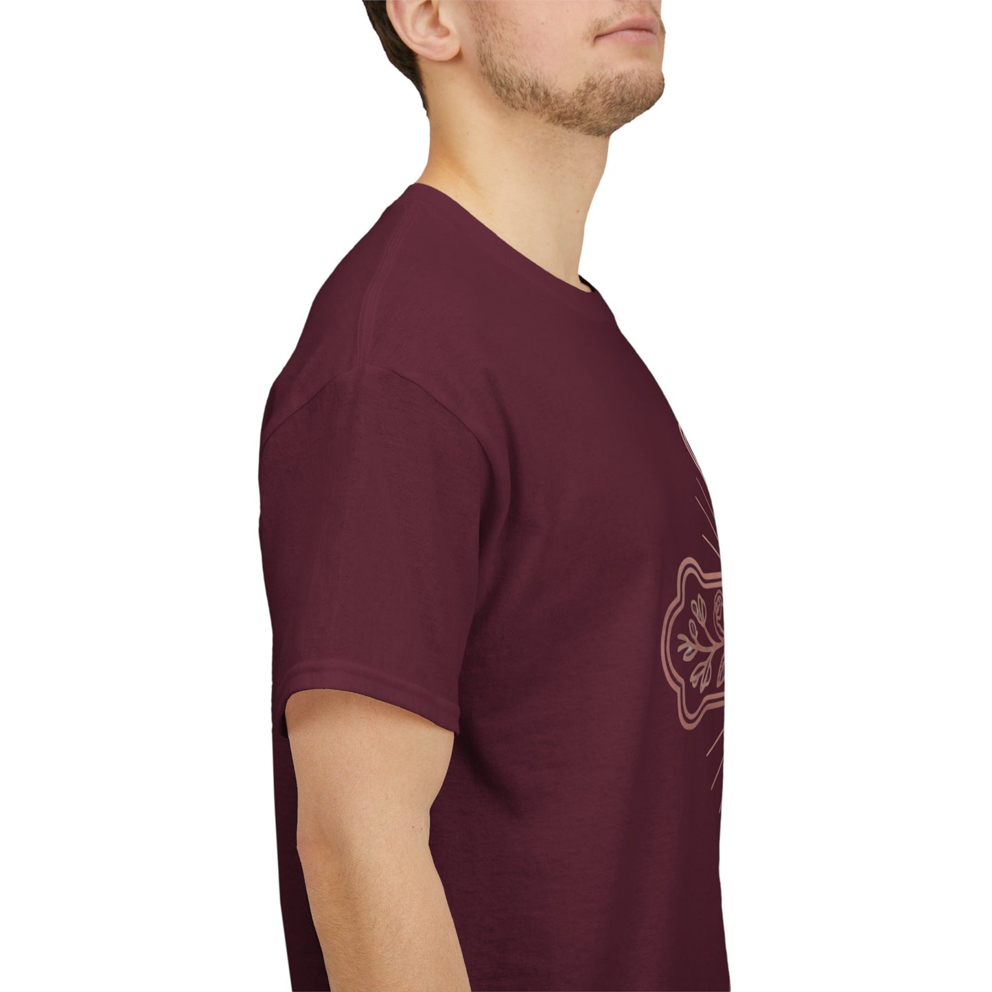Floral Cross Tee – Delicate Pink Botanical Christian T-Shirt