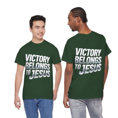 Victory Belongs to Jesus T-Shirt — Heavyweight Christian Faith Tee