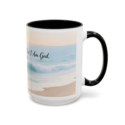 Psalm 46:10 Ocean Coffee Mug – "Be Still and Know That I Am God" Inspirational Ceramic