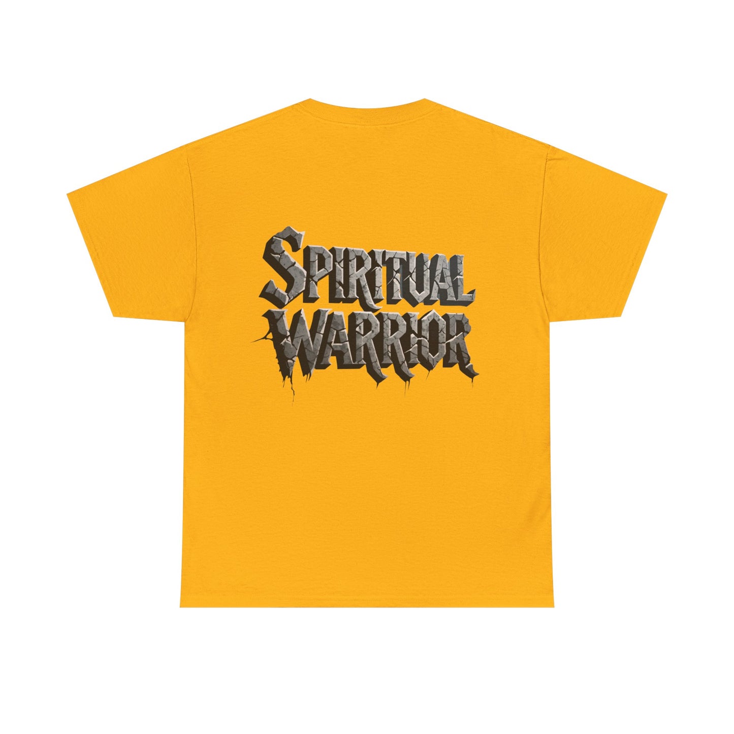 Spiritual Warrior T-Shirt — Gothic Lettering Faith & Strength Tee