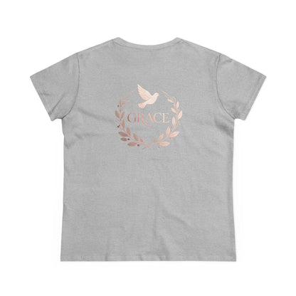 Graceful Dove Wreath Tee — Women's Rose-Gold Reminder Tee
