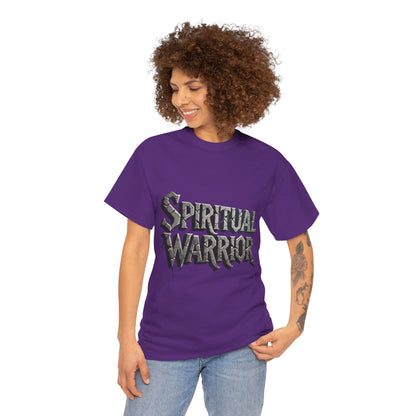 Spiritual Warrior T-Shirt — Gothic Lettering Faith & Strength Tee