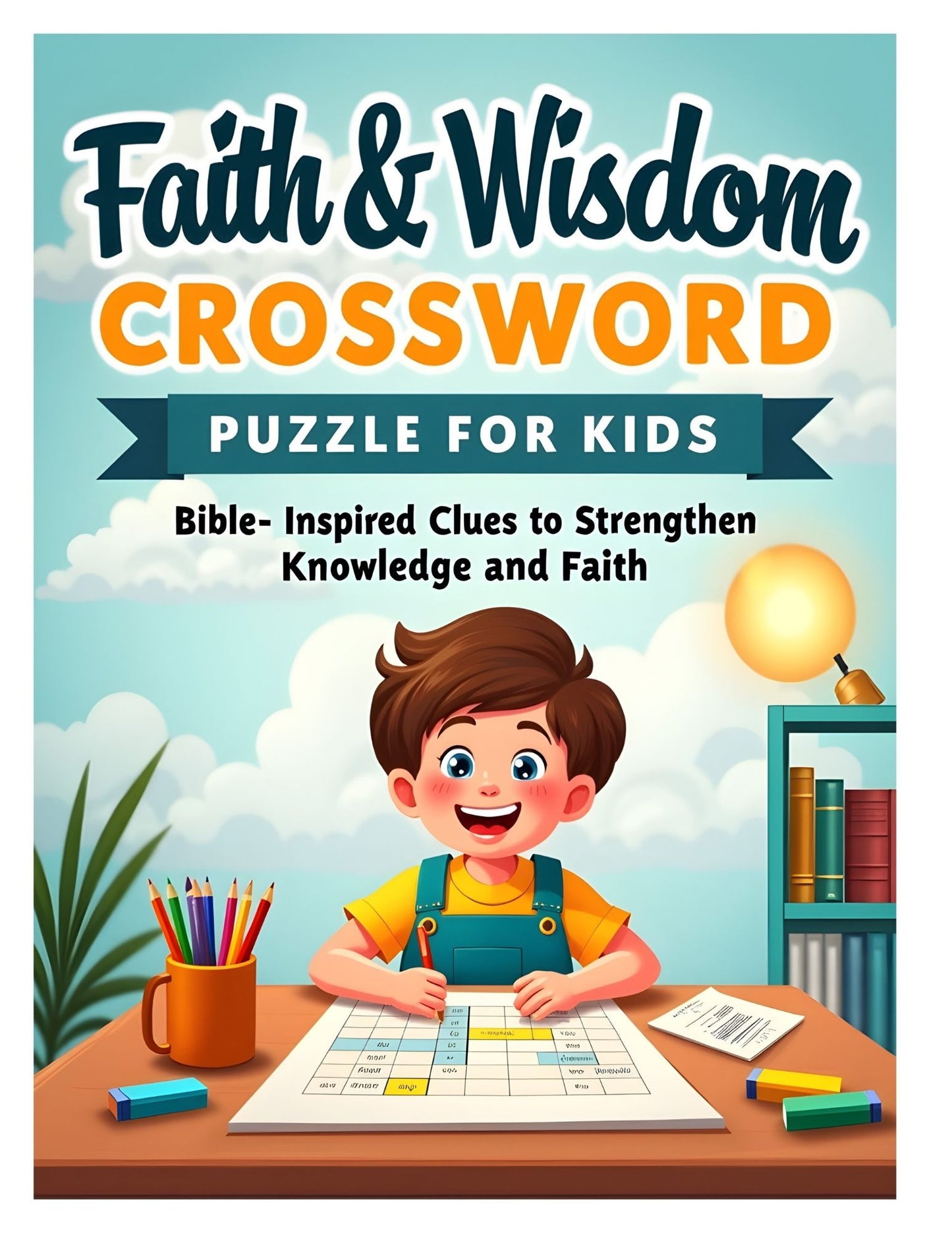 Faith & Wisdom Crosswords Puzzle for Kids | 25+ crossword puzzles | Large, Easy-To-Read layout (8.5 x 11 inches) | PDF Fili Digital Download