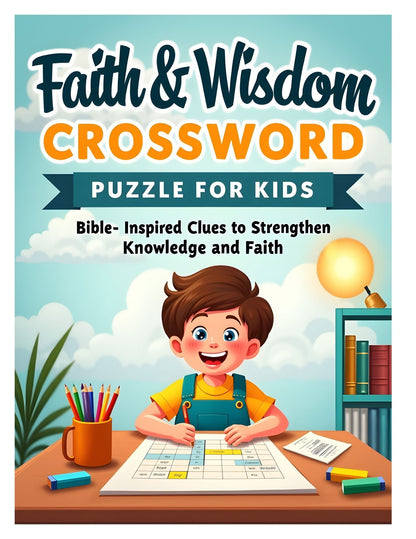 Faith & Wisdom Crosswords Puzzle for Kids | 25+ crossword puzzles | Large, Easy-To-Read layout (8.5 x 11 inches) | PDF Fili Digital Download