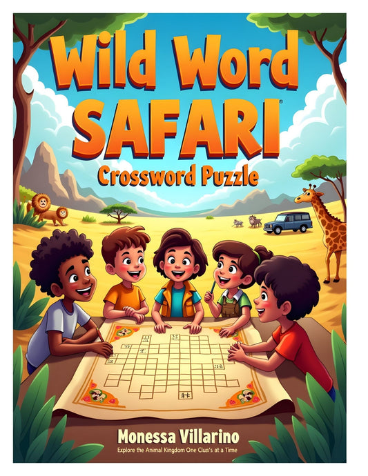 Wild Word Safari Crossword Puzzle 25+ crossword puzzles Large, Easy-To-Read layout | Explore the Animal Kingdom One Clue at a Time 8.5x11 Digital Download