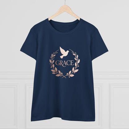 Graceful Dove Wreath Tee — Women's Rose-Gold Reminder Tee