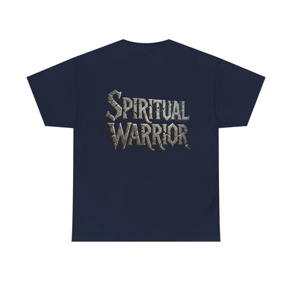Spiritual Warrior T-Shirt — Gothic Lettering Faith & Strength Tee