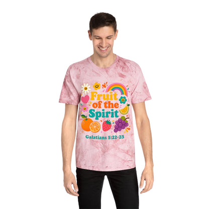 Fruit of the Spirit T-Shirt — Retro Rainbow & Fruit Christian Tee (Galatians 5:22-23)