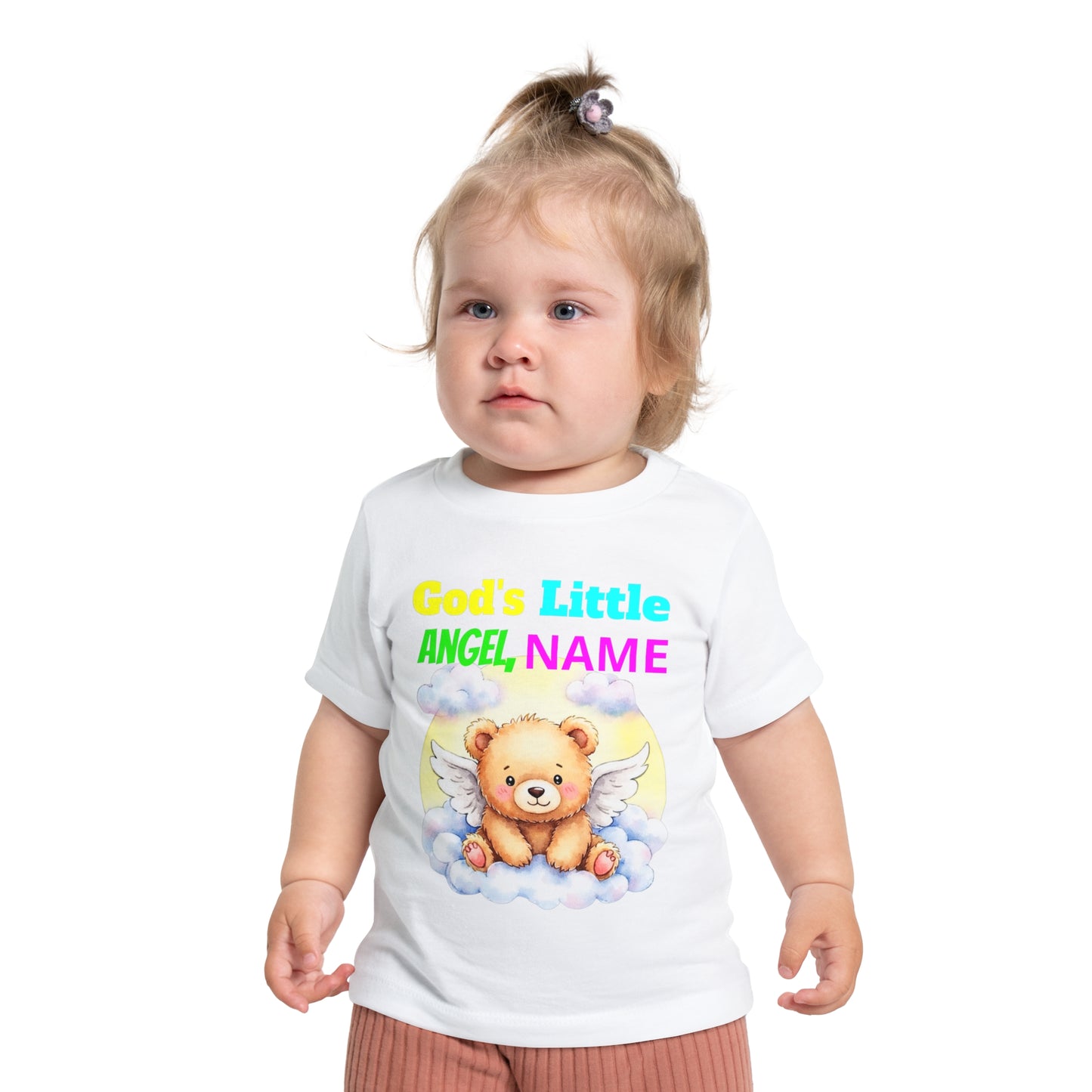 Baby T-Shirt — Personalized "God's Little Angel" Teddy Design