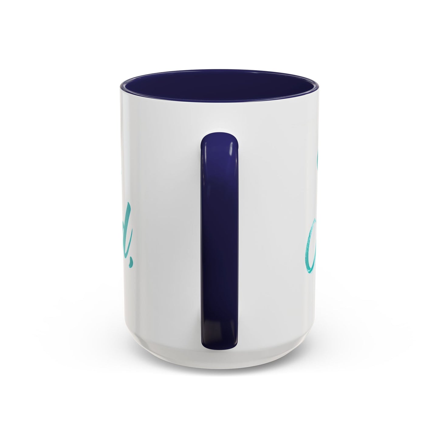 Scripture Accent Coffee Mug — Teal Hand-Lettered Encouragement (11/15 oz)