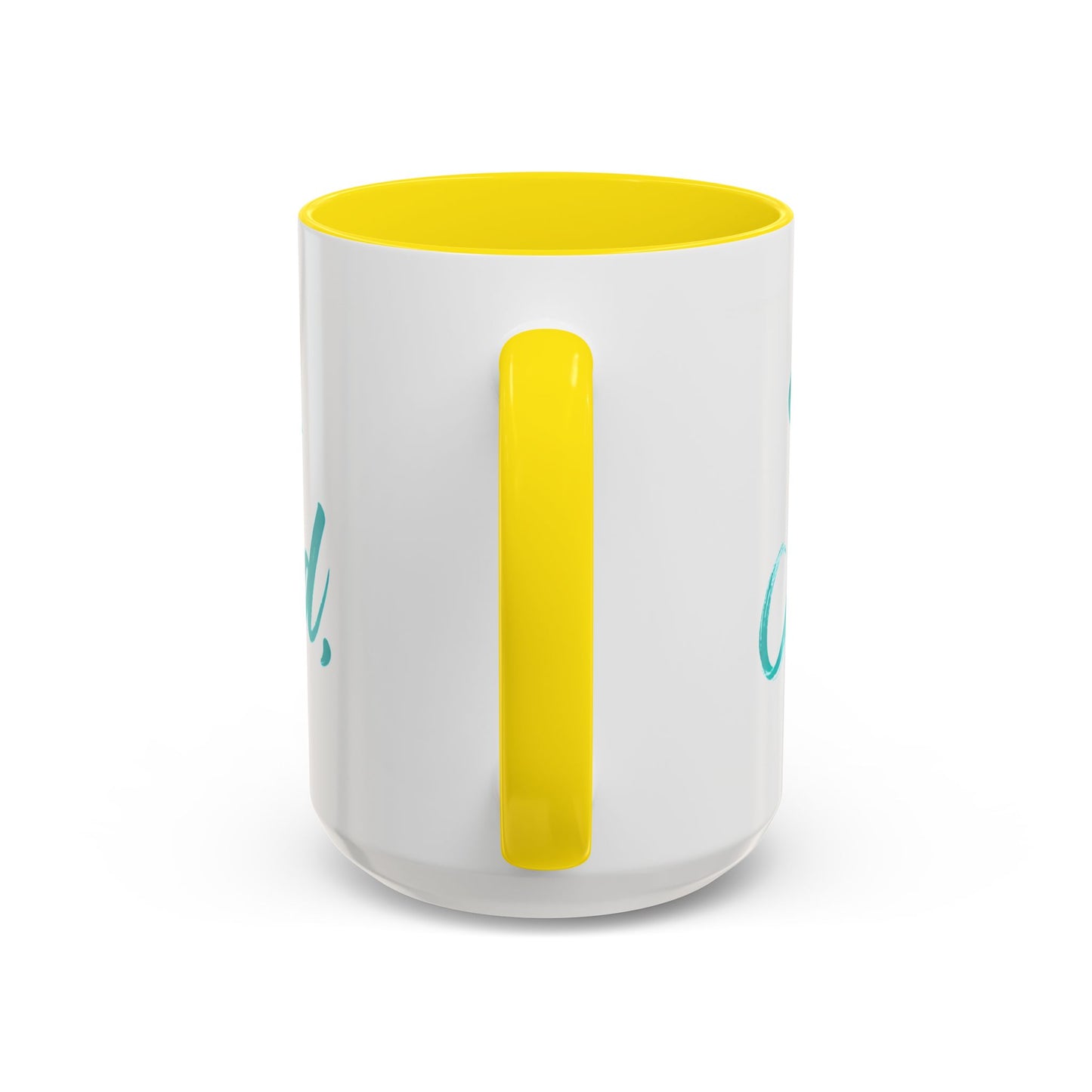 Scripture Accent Coffee Mug — Teal Hand-Lettered Encouragement (11/15 oz)