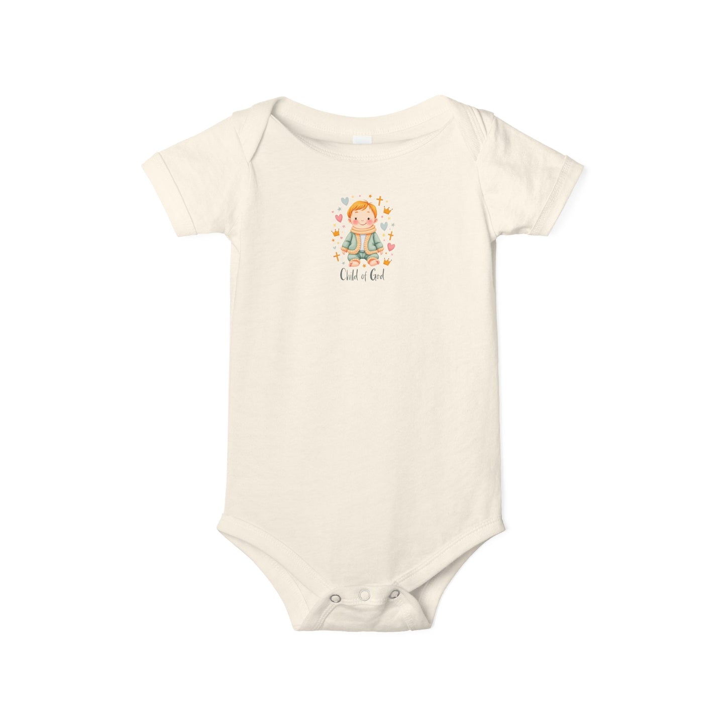 Infant One-Piece Bodysuit — Cute Little Girl Illustration "Hello World" Baby Bodysuit
