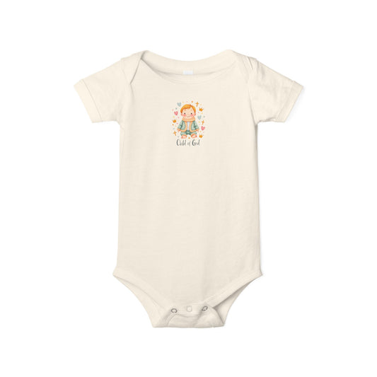 Infant One-Piece Bodysuit — Cute Little Girl Illustration "Hello World" Baby Bodysuit (Copy)