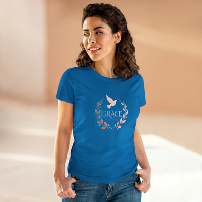 Graceful Dove Wreath Tee — Women's Rose-Gold Reminder Tee