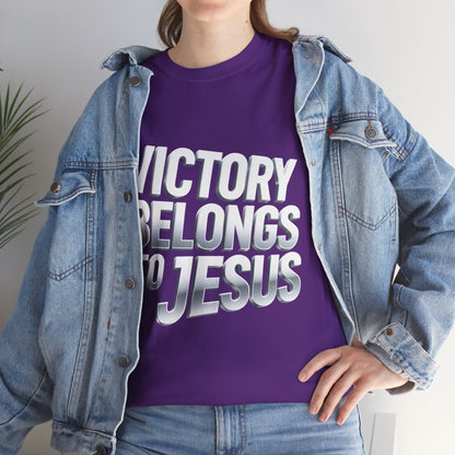 Victory Belongs to Jesus T-Shirt — Heavyweight Christian Faith Tee