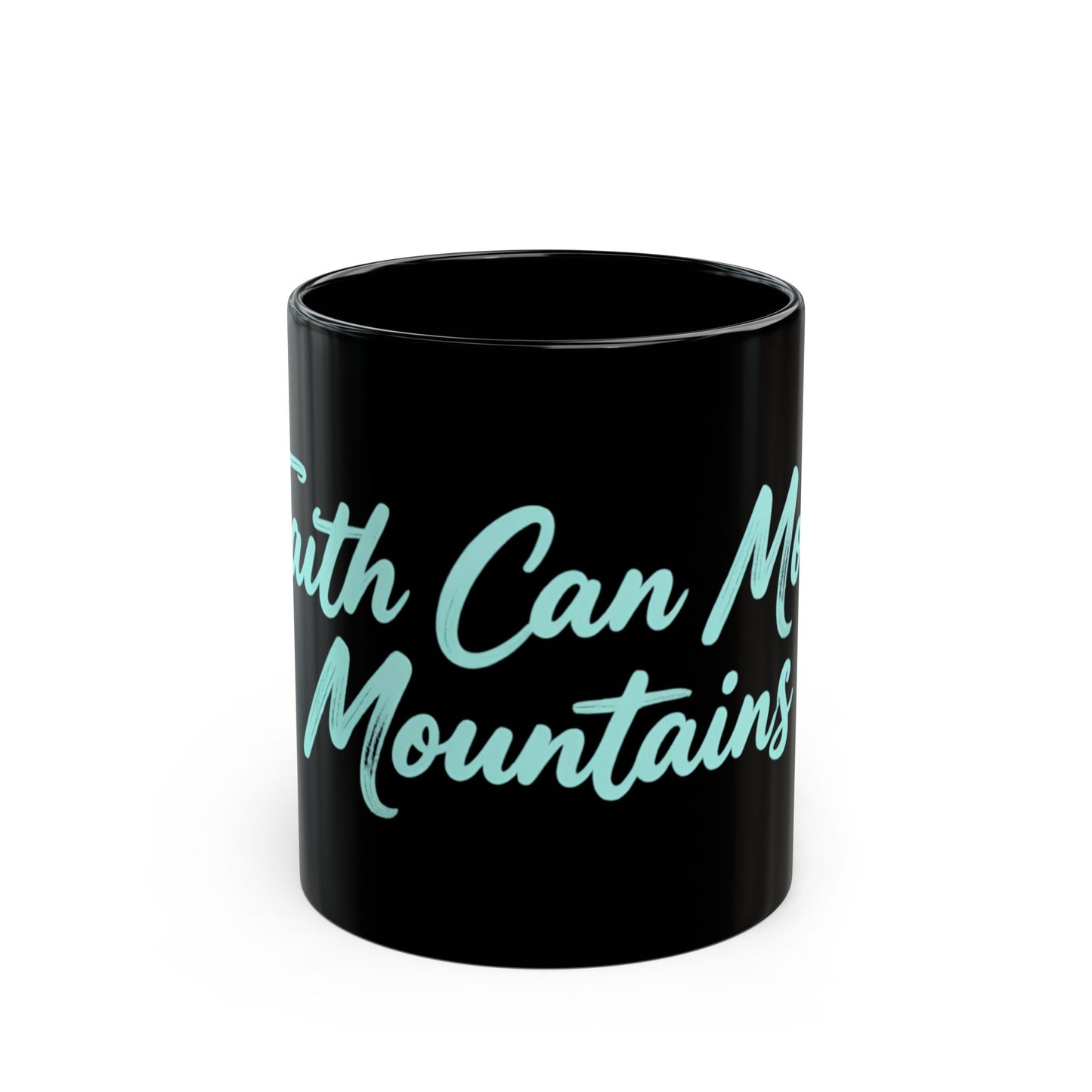 Keep Going Black Ceramic Mug — Aqua Script Inspirational Coffee Cup (11oz & 15oz)