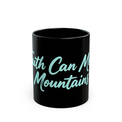 Keep Going Black Ceramic Mug — Aqua Script Inspirational Coffee Cup (11oz & 15oz)