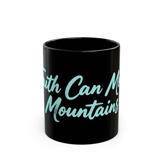 Keep Going Black Ceramic Mug — Aqua Script Inspirational Coffee Cup (11oz & 15oz)