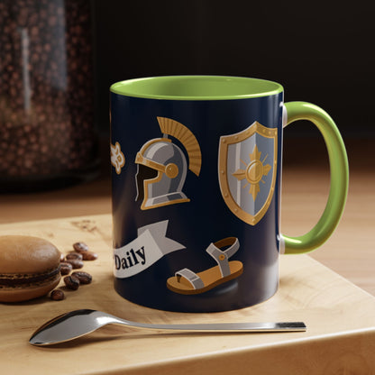 Christian Knight Coffee Mug — “Suit Up Daily” Accent Ceramic Mug