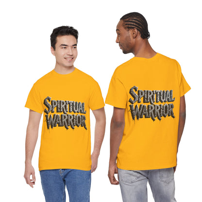 Spiritual Warrior T-Shirt — Gothic Lettering Faith & Strength Tee