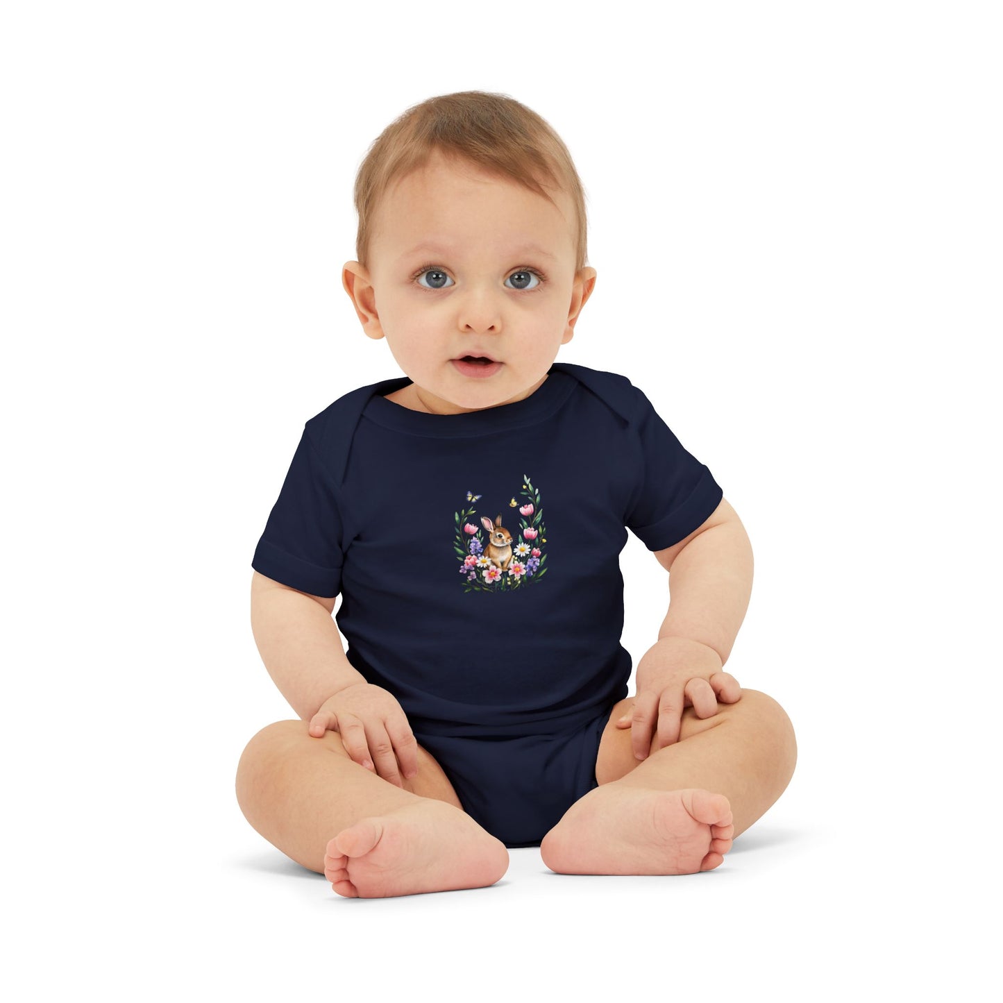 Floral Bunny Infant One-Piece Bodysuit
