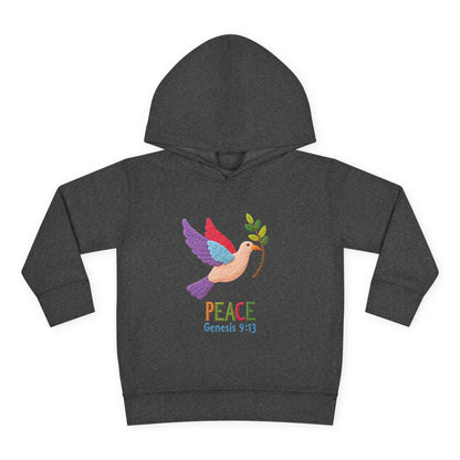 Toddler Hoodie — Colorful Peace Dove with Olive Branch & “PEACE Genesis 9:13”