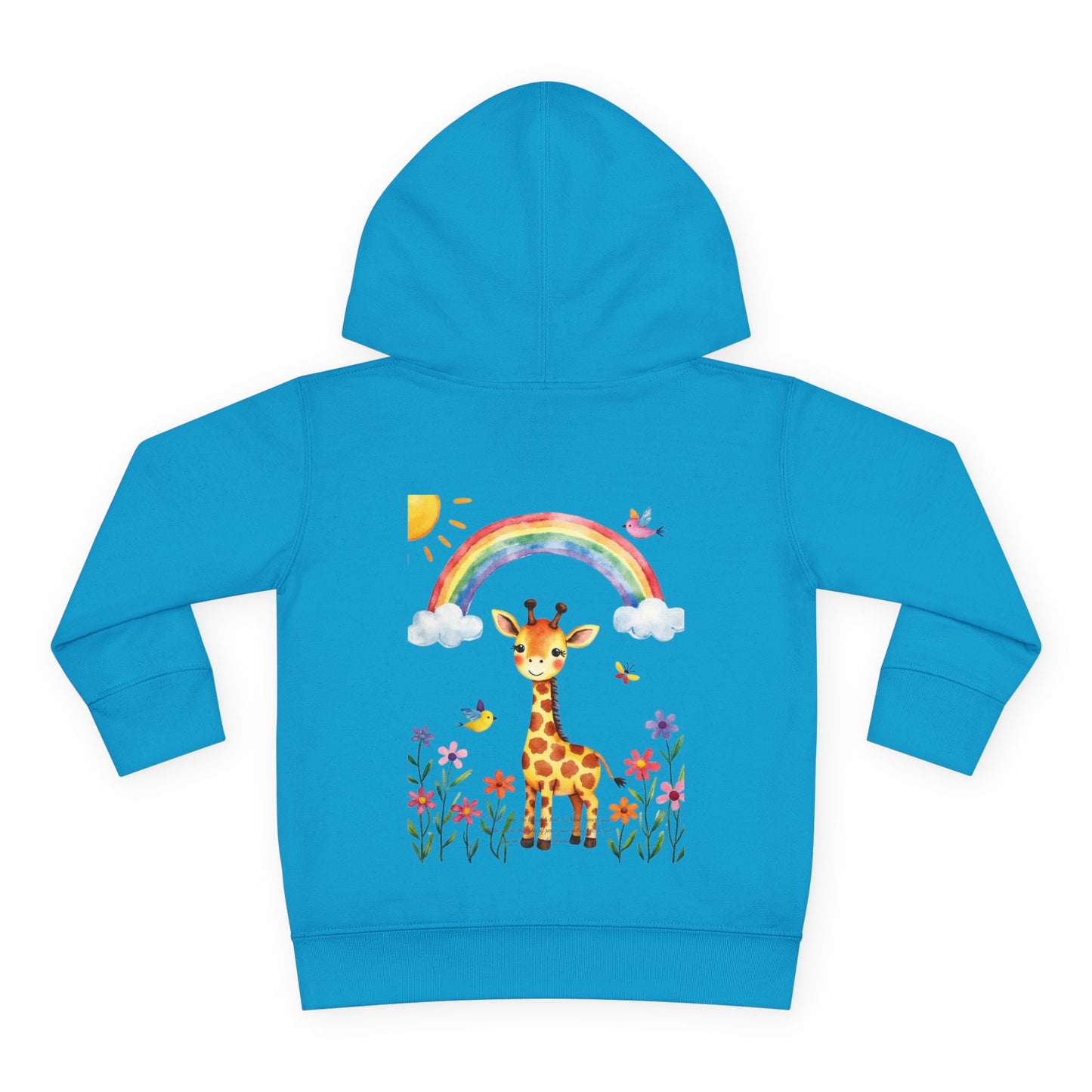 Toddler Hoodie — Giraffe Rainbow Floral Pullover