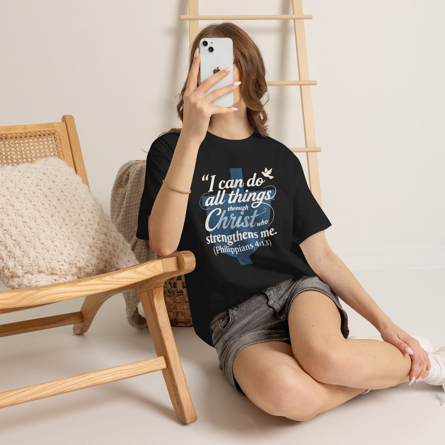 Philippians 4:13 Cotton Tee — "I Can Do All Things" Christian Prayer T-Shirt