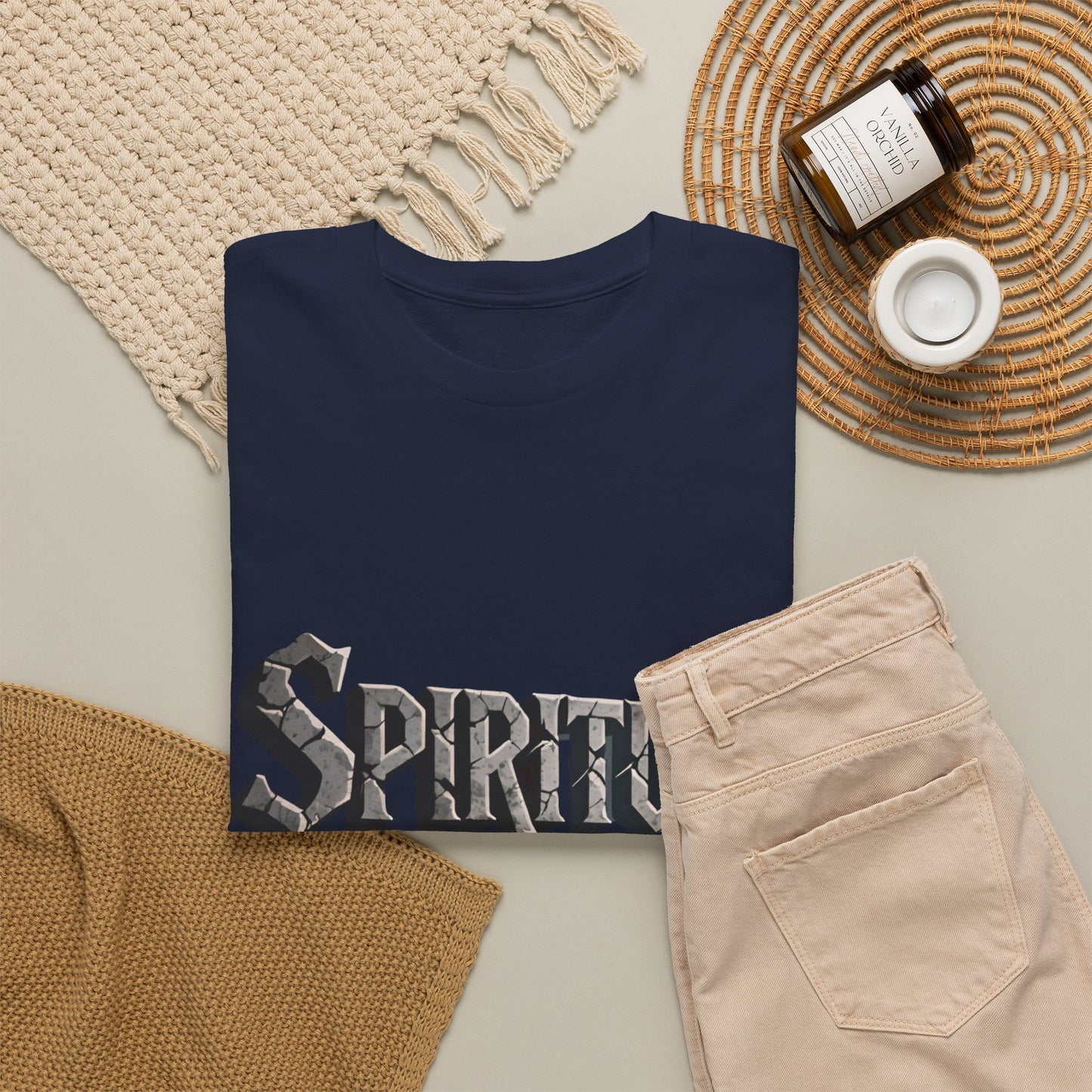 Spiritual Warrior T-Shirt — Gothic Lettering Faith & Strength Tee