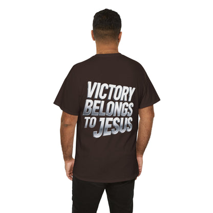 Victory Belongs to Jesus T-Shirt — Heavyweight Christian Faith Tee